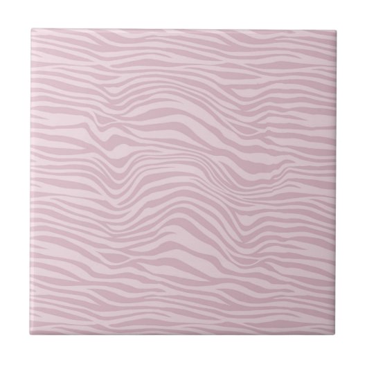 Roze Wavy Zebra Stripe Naadloos Patroon Tegeltje (Voorkant)
