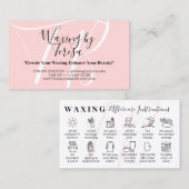 Roze Waxen nazorg twaalf advies instructie Visitekaartje (Voorkant / Achterkant)