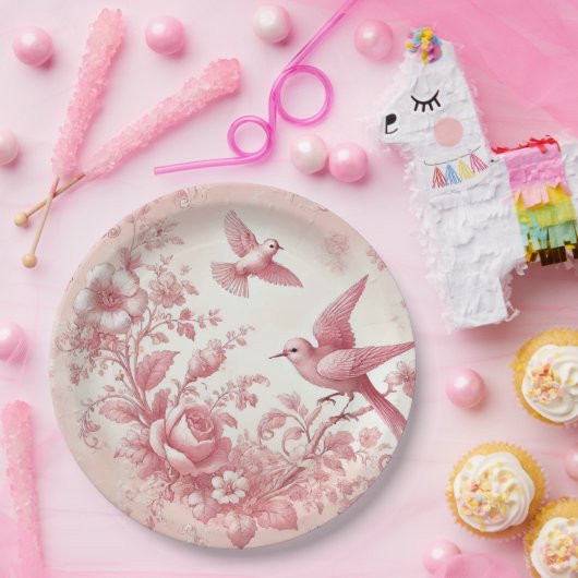 Roze wc Papier Borden Papieren Bordje (Feest)