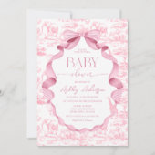 Roze wc-papier Safari babyshower uitnodiging (Voorkant)