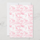 Roze wc-papier Safari babyshower uitnodiging (Achterkant)