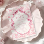 Roze wc-papier Safari babyshower uitnodiging