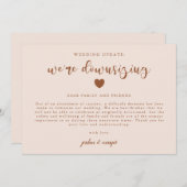 Roze We downsizing Wedding Update Aankondiging (Voorkant / Achterkant)