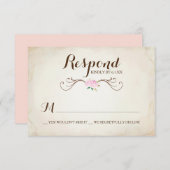 Roze We Got Married Reeengewei RSVP (Voorkant / Achterkant)