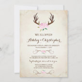 Roze we hebben een gehuwde uitnodiging... ... Deer Kaart (Voorkant)