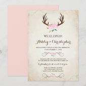 Roze we hebben een gehuwde uitnodiging... ... Deer Kaart (Voorkant / Achterkant)