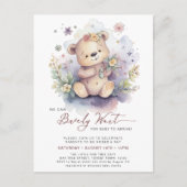 Roze We kunnen bijna niet wachten Schattig meisje  Uitnodiging Briefkaart (Voorkant)