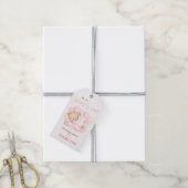 Roze We kunnen bijna wachten Beer Baby shower cade Cadeaulabel (Met Touw)