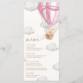 Roze We kunnen bijna wachten op Baby shower Menu (Voorkant)