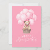 Roze We kunnen bijna wachten op Baby shower uitnod Kaart (Achterkant)