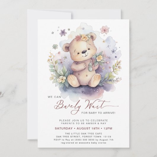 Roze We kunnen bijna wachten schattig meisje Baby  Kaart (Voorkant)