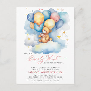 Roze We kunnen bijna wachten schattig meisje Baby Uitnodiging Briefkaart