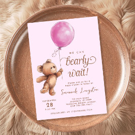 Roze we kunnen het Baby shower van Teddy Bear afwa Kaart