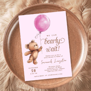 Roze we kunnen het Baby shower van Teddy Bear afwa Kaart