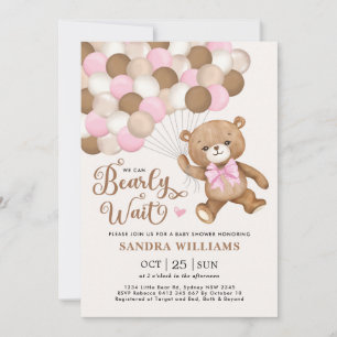 Roze we kunnen het Baby shower van Teddy Bear afwa Kaart