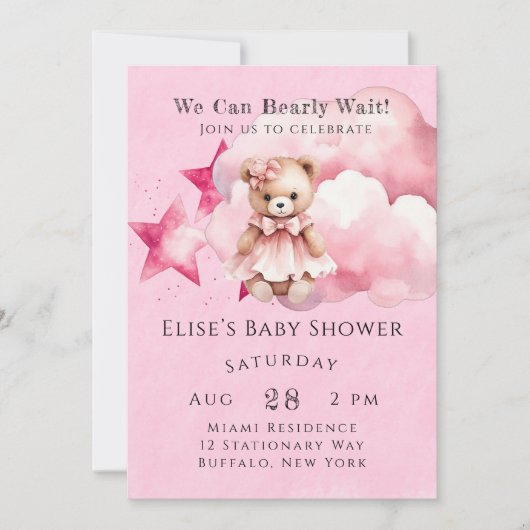Roze, we kunnen het meisje Baby shower nog beter a Kaart (Voorkant)
