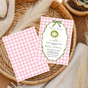 Roze We Love You So Matcha Baby Shower Uitnodiging