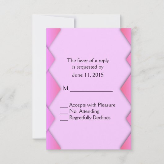 Roze Weave RSVP Kaartje (Voorkant)