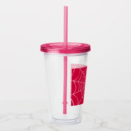 Roze Web Acryl Drinkbeker (Rechts)