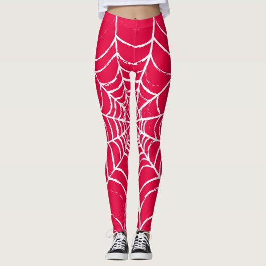 Roze Web Leggings (Voorkant)