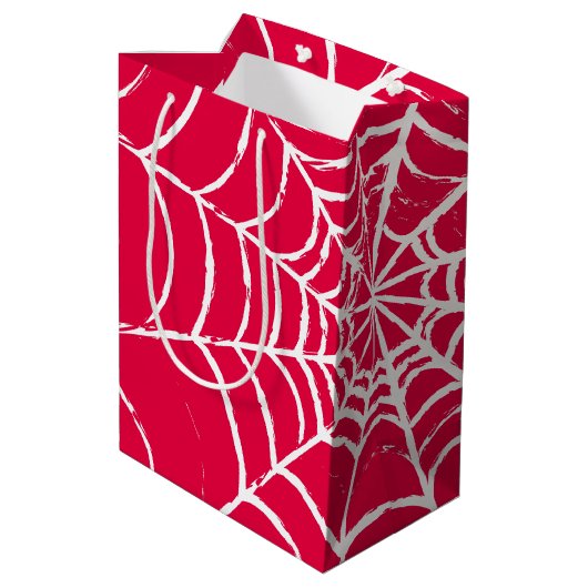 Roze Web Medium Cadeauzakje (Achterkant Gekanteld)