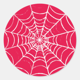 Roze Web Ronde Sticker
