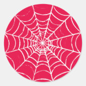 Roze Web Ronde Sticker (Voorkant)