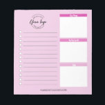 Roze website Aangepaste zakelijke logo - Promotie Notitieblok<br><div class="desc">Promoot uw bedrijf met onze Pink Custom Business Logo Website Promotioneel Notitieblok. Dit praktische en stijlvolle notitieblok is het ideale geschenk voor uw klanten, klanten, medewerkers en leveranciers, zodat ze georganiseerd en productief kunnen blijven. Het tear-away pad ontwerp zorgt voor eenvoudig en handig gebruik, waardoor het ideaal is voor het...</div>