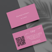 Roze website voor reactie op bruiloft QR code RSVP Informatiekaartje