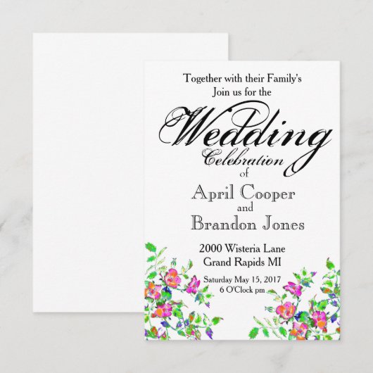  roze weddenschap kaart (Voorkant / Achterkant)