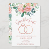  roze weddenschap met het roze roze huwelijk spare save the date (Voorkant / Achterkant)