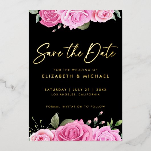 Roze weddenschap sparen de Uitnodiging van de Foli (Voorkant)