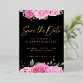 Roze weddenschap sparen de Uitnodiging van de Foli (Staand Voorkant)