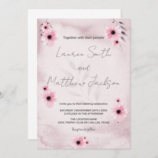 Roze weddenschappen kaart (Voorkant / Achterkant)