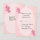 Roze weddenschappen RSVP Kaartje (Voorkant / Achterkant)