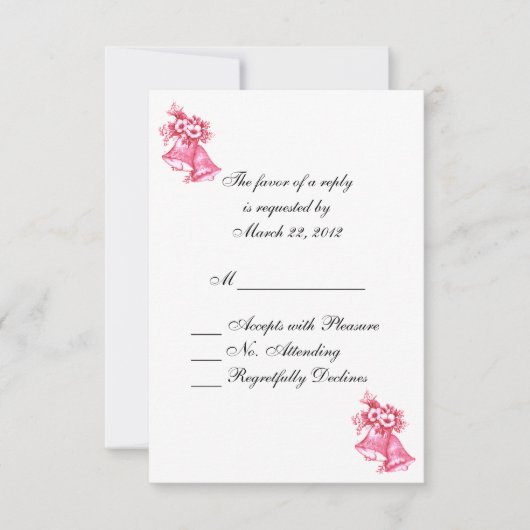 Roze weddenschappen RSVP Kaartje (Voorkant)