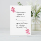Roze weddenschappen RSVP Kaartje (Staand voorkant)