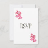 Roze weddenschappen RSVP Kaartje (Achterkant)