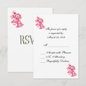 Roze weddenschappen RSVP Kaartje (Voorkant / Achterkant)