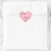 Roze Wedding Envelope Seal Bride and Groom V02 Hart Sticker (Tas)