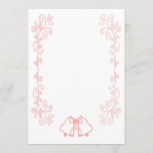 Roze Wedding Menu Kaart Bells Scrollwork (Achterkant)