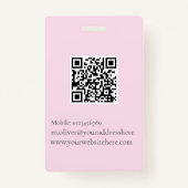 Roze Wedding Planner Foto Logo Medewerker Badge (Achterkant)