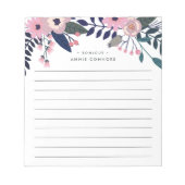 Roze wedow | Aangepaste Floral Notitieblok (Voorkant)