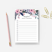Roze wedow | Aangepaste Floral om lijst te doen Post-it® Notes