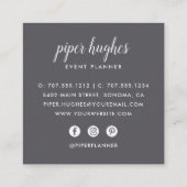 Roze wedow | Chic Floral Vierkante Visitekaartje (Achterkant)