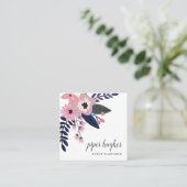 Roze wedow | Chic Floral Vierkante Visitekaartje (Staand voorkant)
