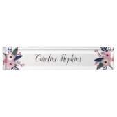 Roze wedow | Floral Naambordje (Voorkant)