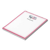 Roze wedow | Gepersonaliseerde Floral Notitieblok (Linkerzijde)