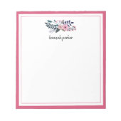 Roze wedow | Gepersonaliseerde Floral Notitieblok (Voorkant)