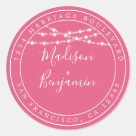 Roze weduwomadres voor Roze Roze Rustic-licht Ronde Sticker